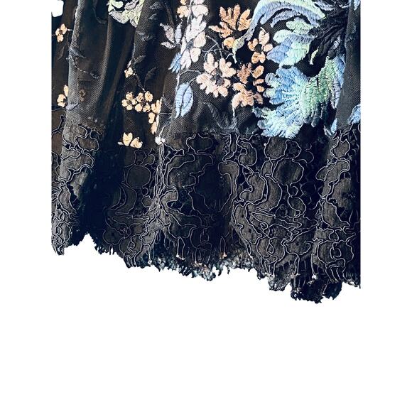Sachin & Babi Embroidered Dark Floral Lace A-Line Skirt 10 whimsigoth romantic - Picture 4 of 9